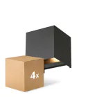 Mehrfachpackung 4x D'Lite LED Wandleuchte Elingen Aluminium Schwarz 4.9W 480lm - 830 