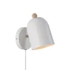 Nordlux Gaston Applique Murale Métal et Bois Blanc | Convient pour E27